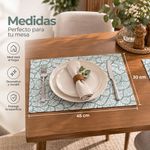 Individual para Mesa Diseño Escamado de Hojas Plástico 30x45 Cm Verde