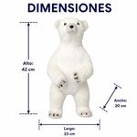 Oso Decorativo Navideño de 23 x 20 x 42 cm Color Blanco