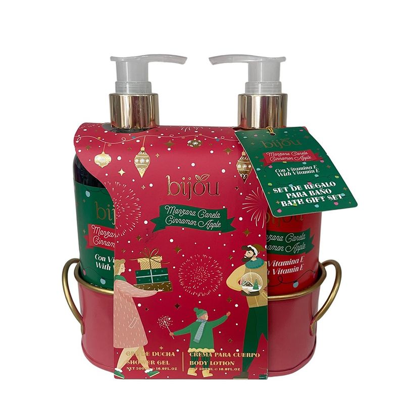 Set de Gel de Baño y Crema Corporal Manzana y Canela 500 ml c/u
