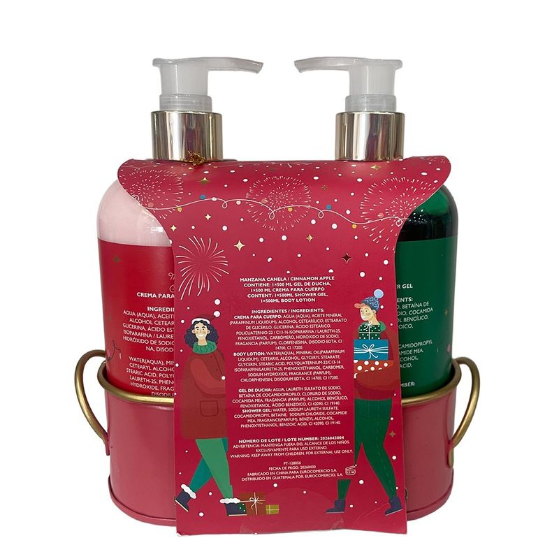 Set de Gel de Baño y Crema Corporal Manzana y Canela 500 ml c/u