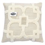Cojín Relleno de 45 × 45 Cm con Diseño Geométrico Color Beige
