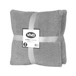 Set de 2 Cojines Estilo Espiga de 40 x 40 Cm Color Gris Oscuro