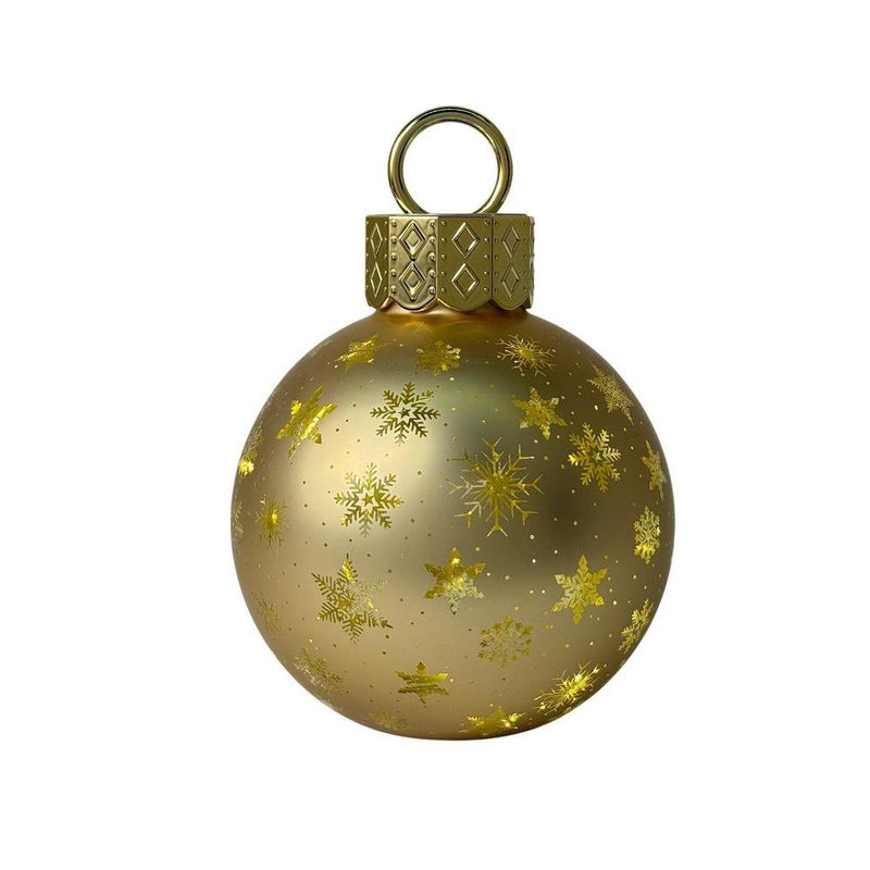 Esfera de Vidrio con Luz LED y Diseño de 19 cm para Decoración Navideña Dorada