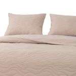 Set de Cubrecama Diseño Ondas Tamaño Queen Color Beige