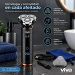 Afeitadora Eléctrica Recargable de 3 Cabezales Rotatorios con Accesorios Color Negro