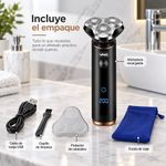Afeitadora Eléctrica Recargable de 3 Cabezales Rotatorios con Accesorios Color Negro
