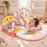 Gimnasio Interactivo Bebé Diseño Patito con Arco Desmontable, Piano y Juguetes Colgantes Multicolor