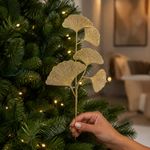 Rama Decorativa Dorada con Hojas de Ginkgo Brillantes 61 cm