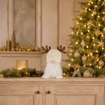 Figura Decorativa Gnomo Navideño de Poliéster Blanco 20 x 13 cm