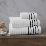 Toalla De Baño 76X132 Cm Blanco Y Smoke - Viva