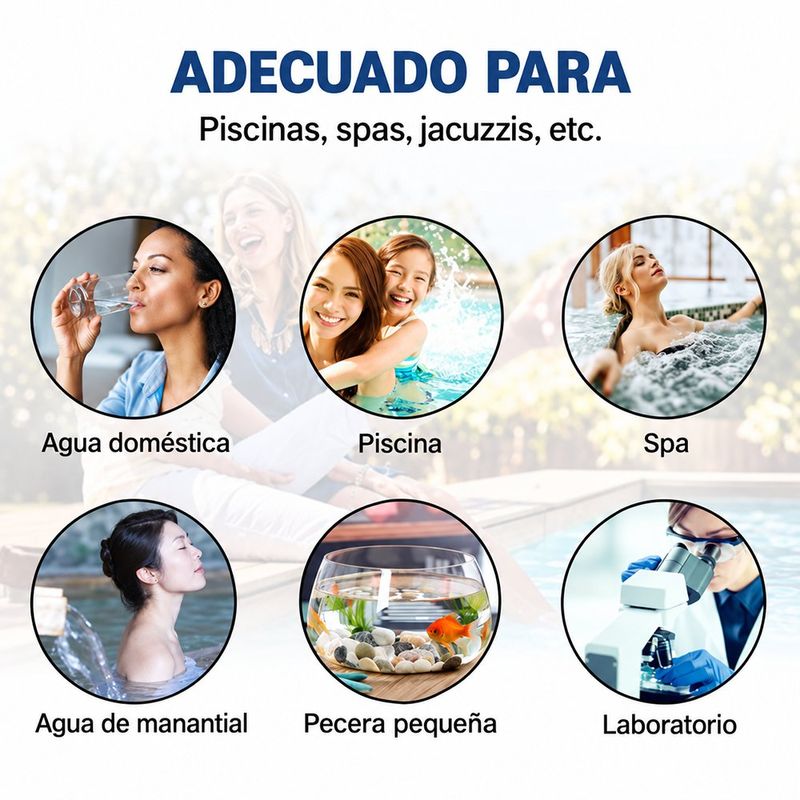 Kit de Tiras Reactivas de Prueba 6 en 1 para Piscina, 50 Unidades