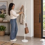 Colgador de Sacos Metalico Blanco 27x27x173 cm