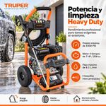 Hidrolavadora a Gasolina de 3300 PSI y 7 HP con Motor OHV de 4 Tiempos para Limpieza en Exteriores Naranja