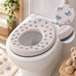 Asiento Entrenador Infantil de Plástico Diseño Oso Celeste con Base Antideslizante