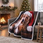 Frazada Diseño de Cachorro Navideño 121 × 152 Cm