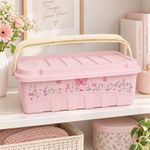 Organizador Decora Gran Box con Tapa, Seguro y Asa Rosado 9.3 L