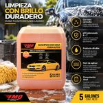 Shampoo Automotriz con Cera Carnauba 5 Gal para Lavado de Autos, Brillo Duradero y Limpieza Profunda