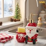 Dispensador de Jabón Líquido Navideño con Organizador Santa Claus