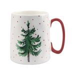 Taza Navideña con Diseño de Árbolito Color Blanco