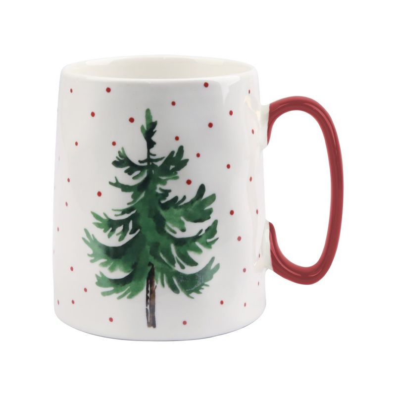 Taza Navideña con Diseño de Árbolito Color Blanco