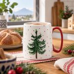 Taza Navideña con Diseño de Árbolito Color Blanco