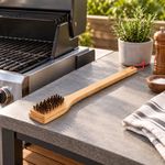 Cepillo para Limpieza de Parrilla de Bambú con Cerdas Densas 46 Cm Color Café