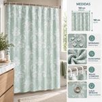 Cortina de Baño 180 x 180 cm con Ganchos Color Verde