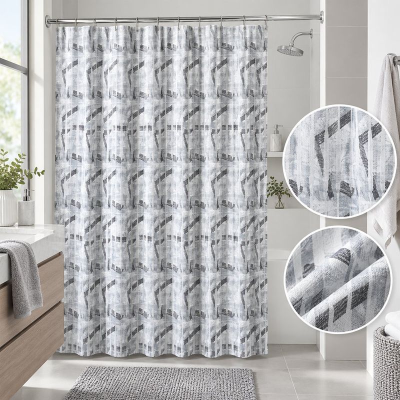 Cortina de Baño 183 x 178 Cm Color Gris