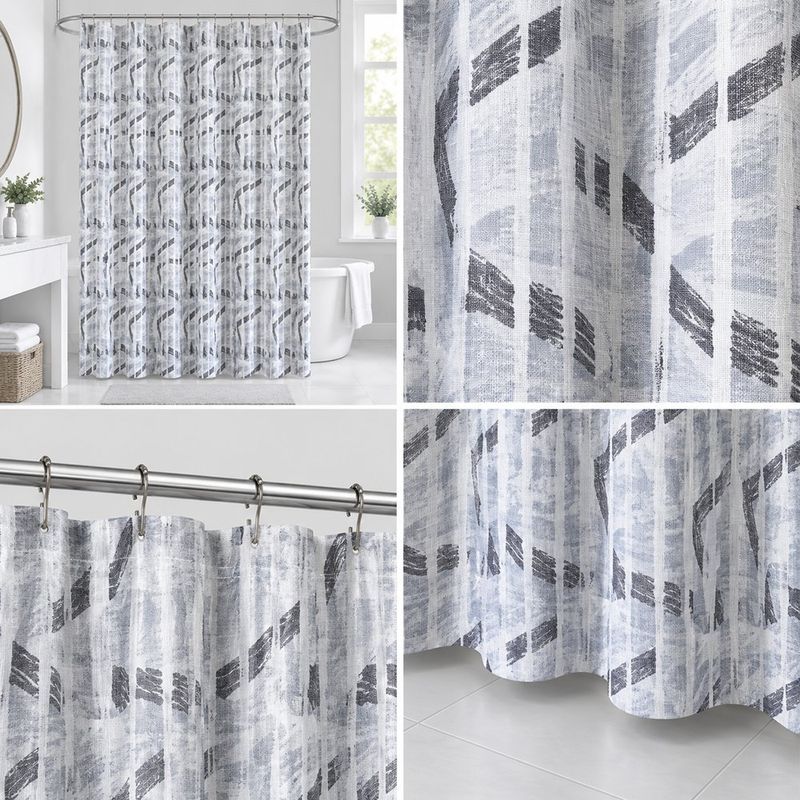 Cortina de Baño 183 x 178 Cm Color Gris