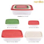 Set de 4 Contenedores de Cocina Apilables con Tapas Navideñas