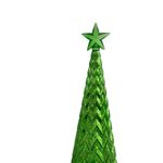 Árbol de Vidrio con Movimiento y Luz LED de 39 cm para Decoración Navideña Verde