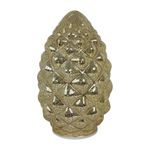 Piña de Vidrio con Luz LED de 24 cm para Decoración Navideña Dorado