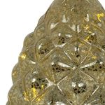 Piña de Vidrio con Luz LED de 24 cm para Decoración Navideña Dorado