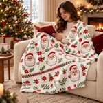 Frazada Full/Queen Navideña con Santa Claus 229 x 229 cm