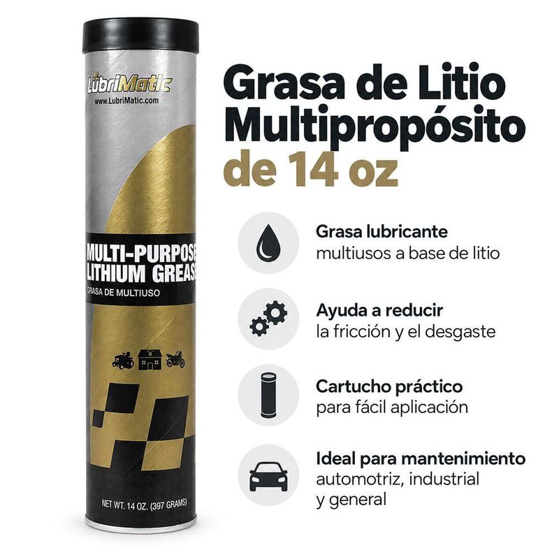 Grasa de Litio Multipropósito de 14 oz