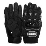 Guantes para Motociclista con Protección de Nudillos Color Negro Talla M