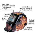 Careta para Soldar Electrónica Sombra 9-13 Llamas