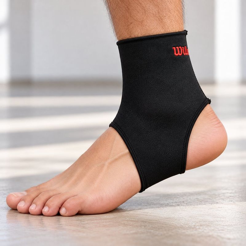Tobillera Baja Unitalla de Neopreno con Cierre de Velcro Ajustable para Deporte, Trabajo y Uso Diario Negro