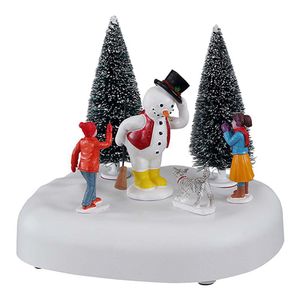 Figura Frosty Saluda con Luz y Movimiento para Villa Navideña