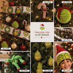 Esfera Navideña Colgante Texturizada con Lazo Rojo y Cordón para Árbol y Coronas de 9 Cm Verde y Rojo