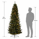 Árbol de Navidad Artificial Media Silueta con 270 Luces LED 210 Cm