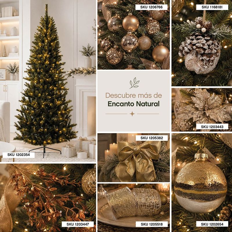 Árbol de Navidad Artificial Media Silueta con 270 Luces LED 210 Cm