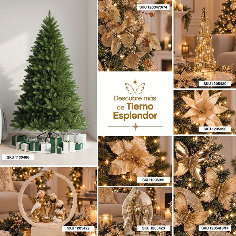 Mariposa Decorativa Escarchada de 5 x 27 x 35 Cm Dorada para Arreglos Navideños