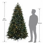 Árbol Navideño Artificial de 7.5 Pies con 650 Luces LED 11 Funciones y Switch de Pie Verde para Interior y Exterior
