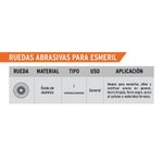 Piedra de Esmerilado de 6 Plg Grano 60 Óxido de Aluminio