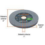 Piedra de Esmerilado de 6 Plg Grano 60 Óxido de Aluminio