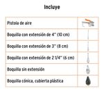 Kit de Pistola Sopleteadora con 5 Boquillas 1/4 Plg NPT