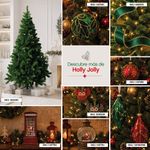 Listón Navideño Verde con Orilla Dorada 6.35 cm × 9.1 m