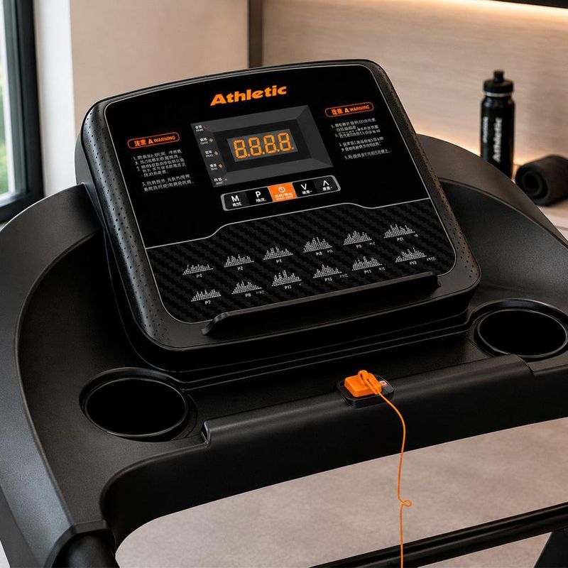 Caminadora Eléctrica Plegable Athletic Vision 530T Plus de 2 HP con Inclinación Manual y Porta Tablet Negro
