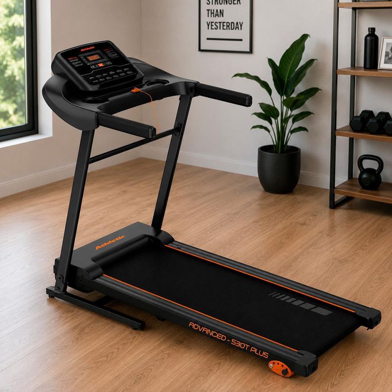 Caminadora Eléctrica Plegable Athletic Vision 530T Plus de 2 HP con Inclinación Manual y Porta Tablet Negro